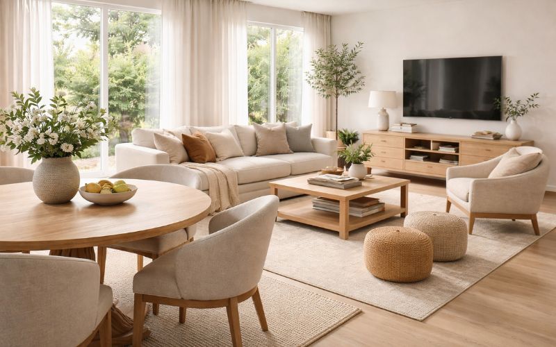 Ghế armchair tạo điểm nhấn cho nội thất phòng khách cao cấp
